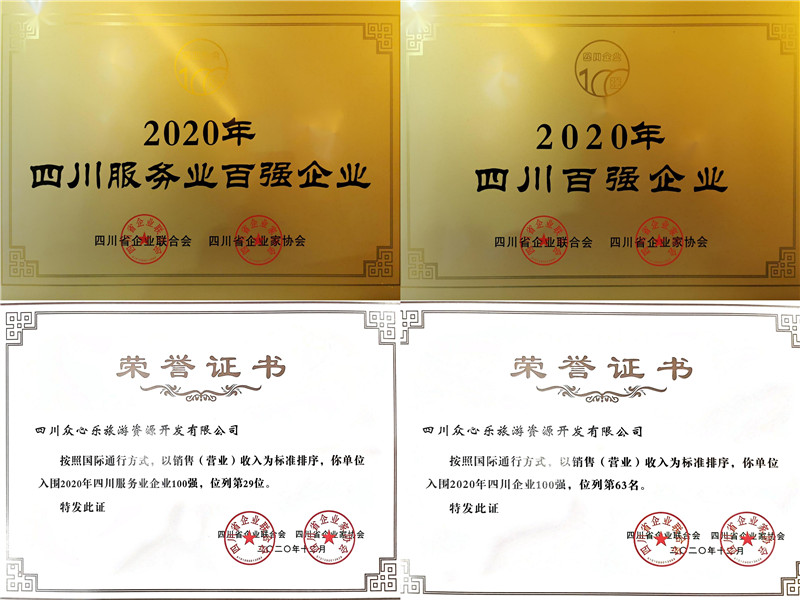 凝聚众心力量 书写川威担当——众心乐公司荣获2020年四川企业和四川服务业企(图2)